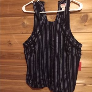 Blue With white striped tank top